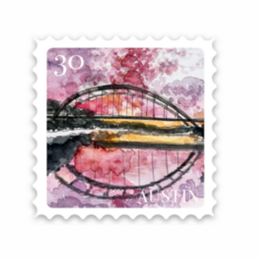 WatercolorATX Stamp Sunset 360 Bridge Sticker