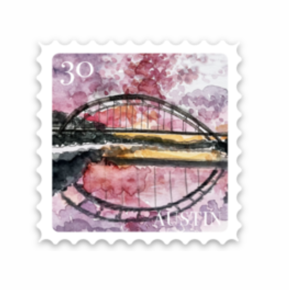 WatercolorATX Stamp Sunset 360 Bridge Sticker