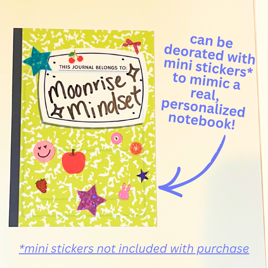 Moonrise Mindset Composition Notebook 3 Pack Sticker Set