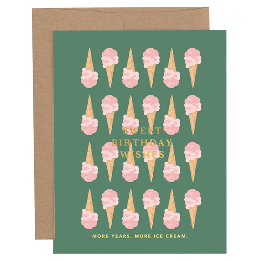Paper Farm Press Sweet Birthday Wishes Ice Cream Card