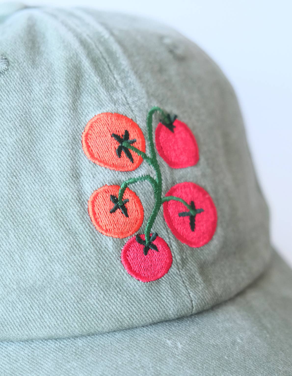 Idlewild Co. Tomato Vine Embroidered Hat, Washed Green