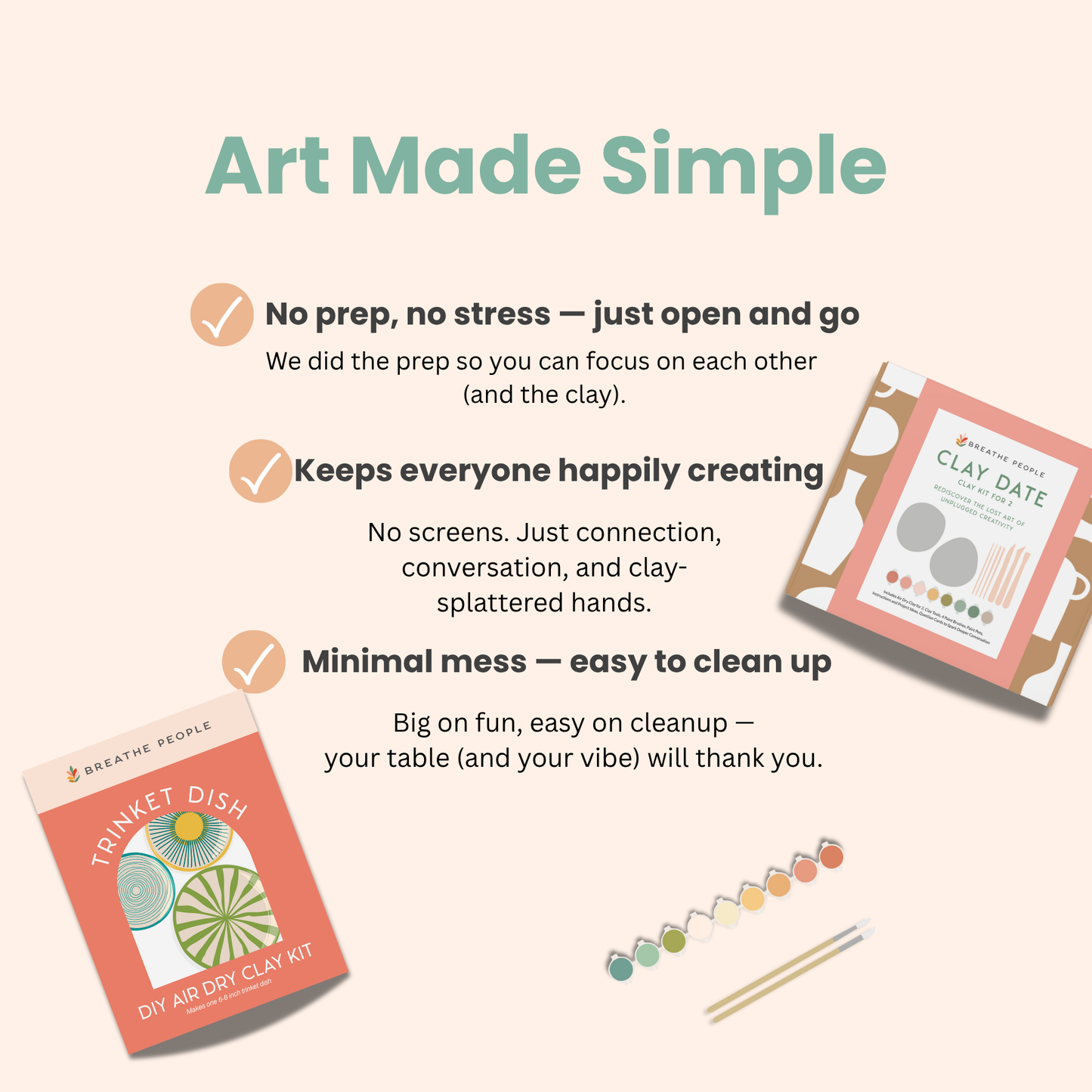 Breathe People DIY Air Dry Clay Kit- Make Your Own Wind Chimes