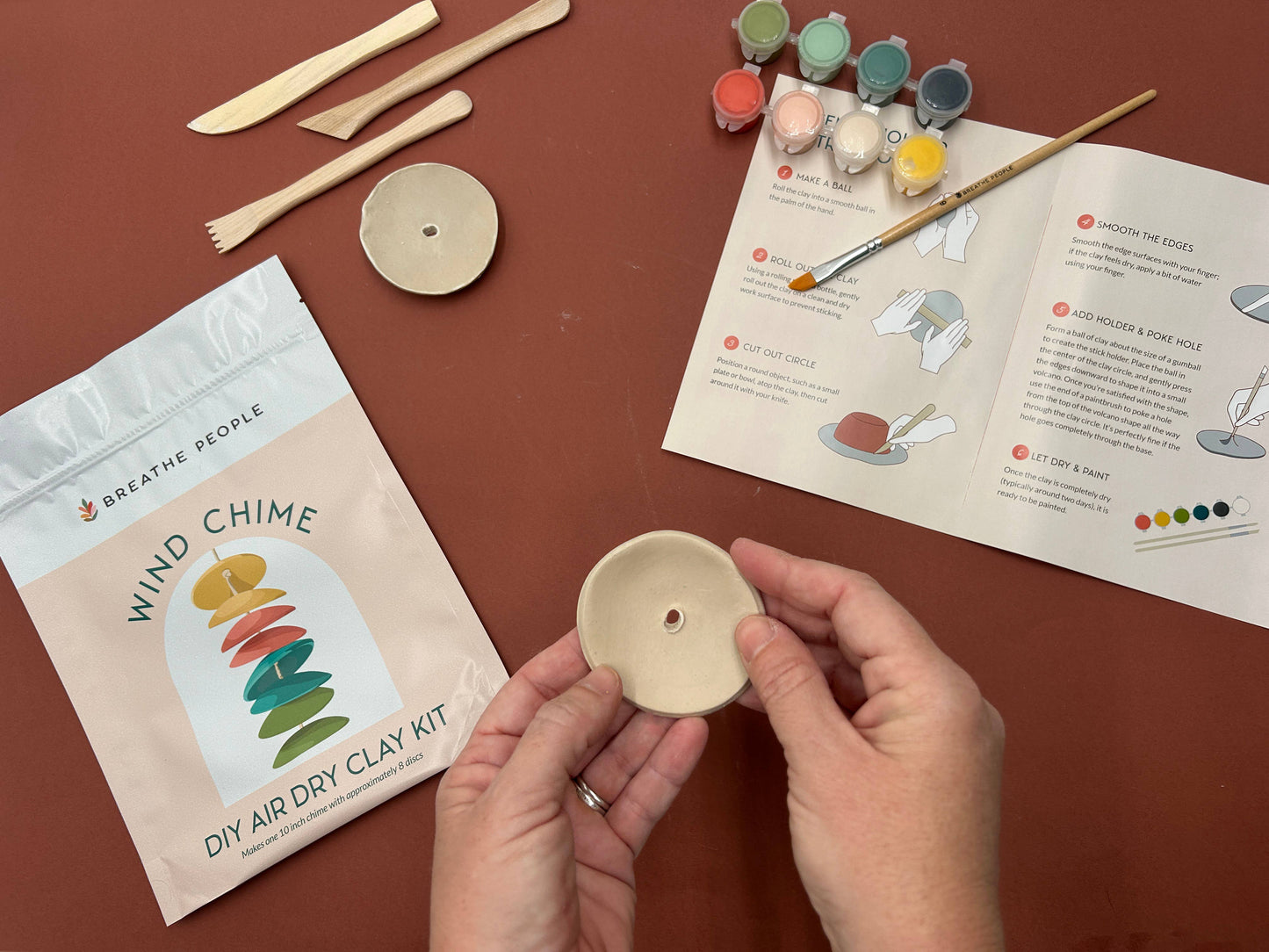 Breathe People DIY Air Dry Clay Kit- Make Your Own Wind Chimes