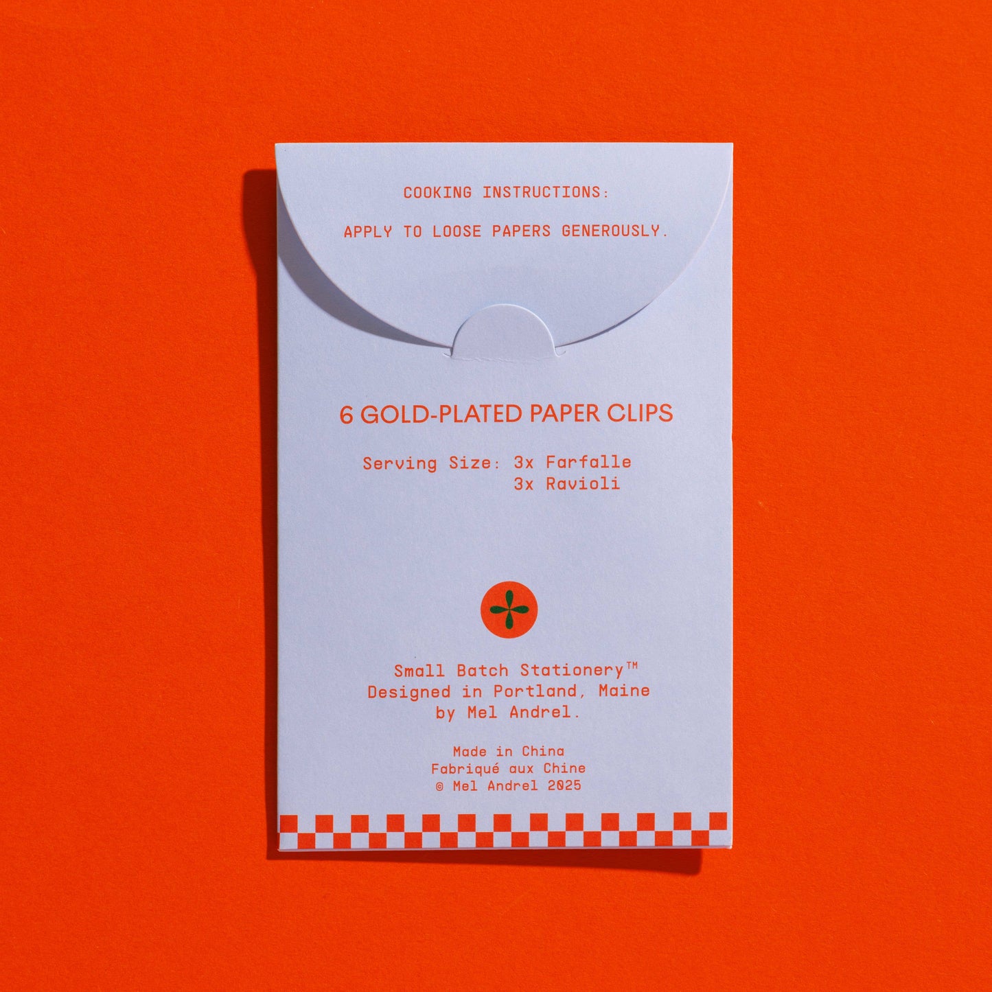 Mel Andrel Pasta Paper Clips - Ravioli + Farfalle