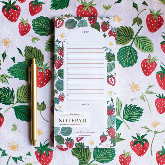 Paper Farm Press Strawberry Patch Market List Notepad