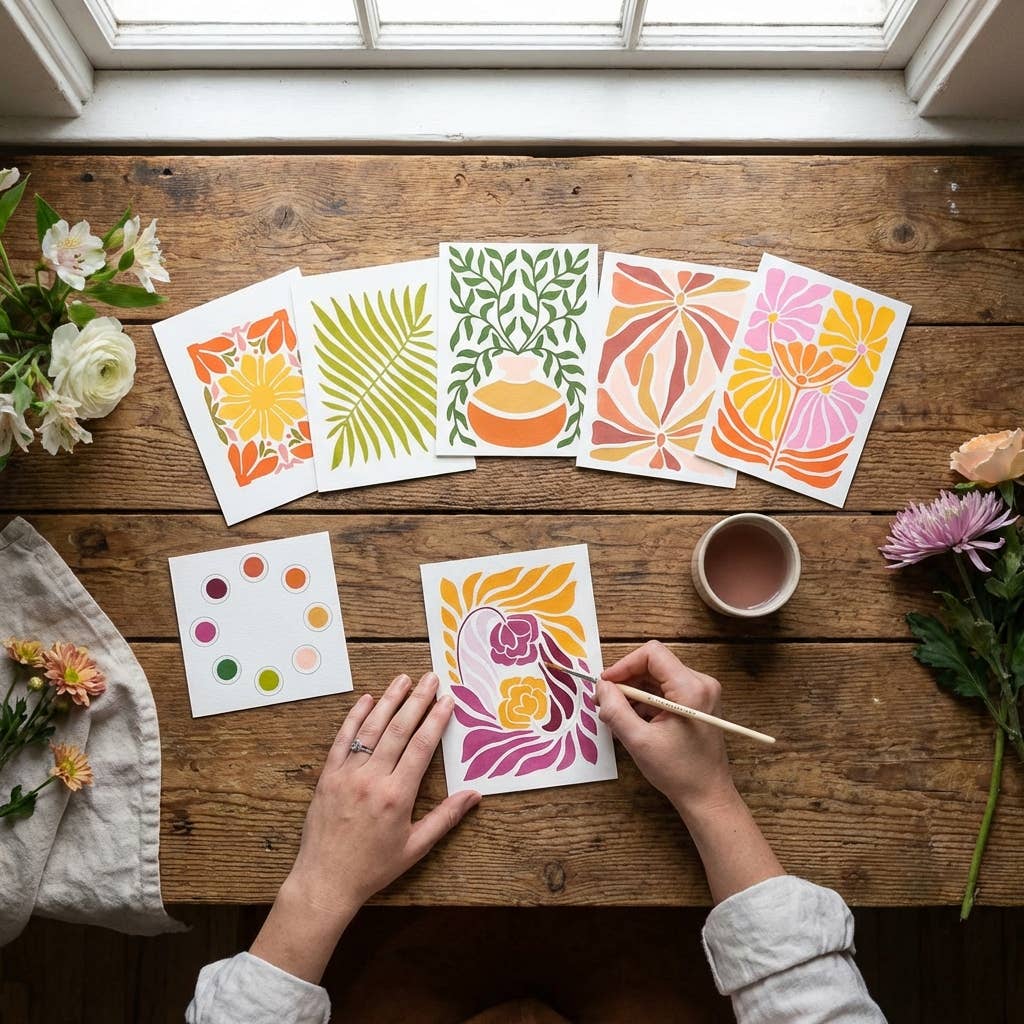 Breathe People All in One Watercolor Prints/ Postcards : Abstract Flowers