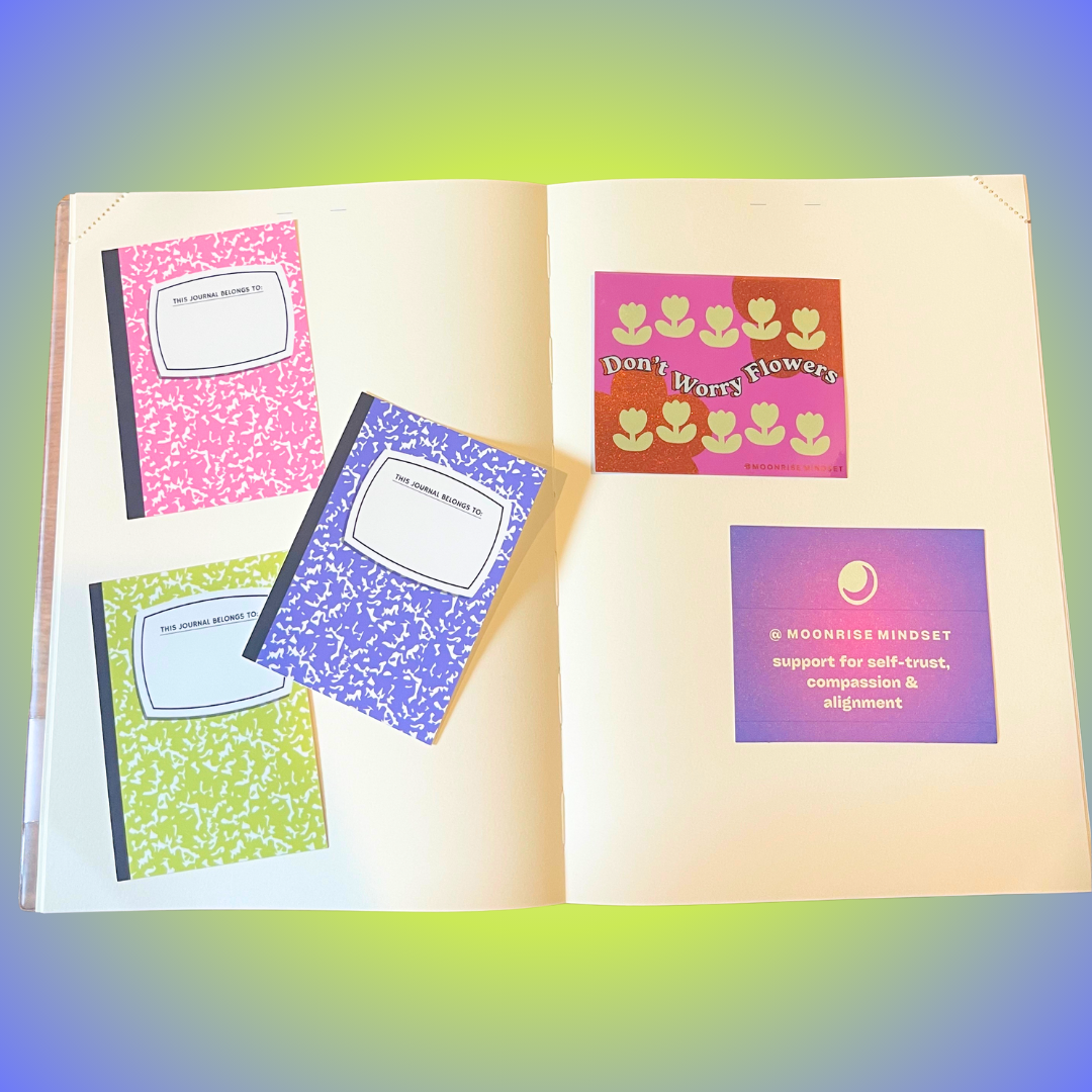 Moonrise Mindset Composition Notebook 3 Pack Sticker Set