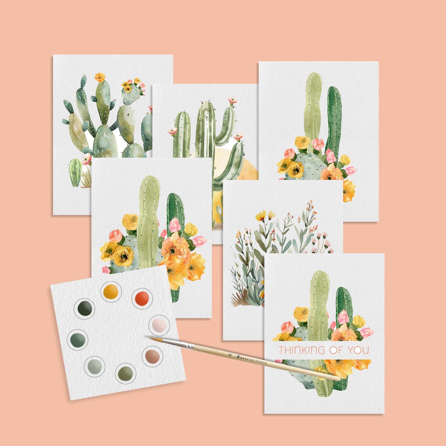 Breathe People All in One Watercolor Mini Prints + Postcards: Desert Blooms