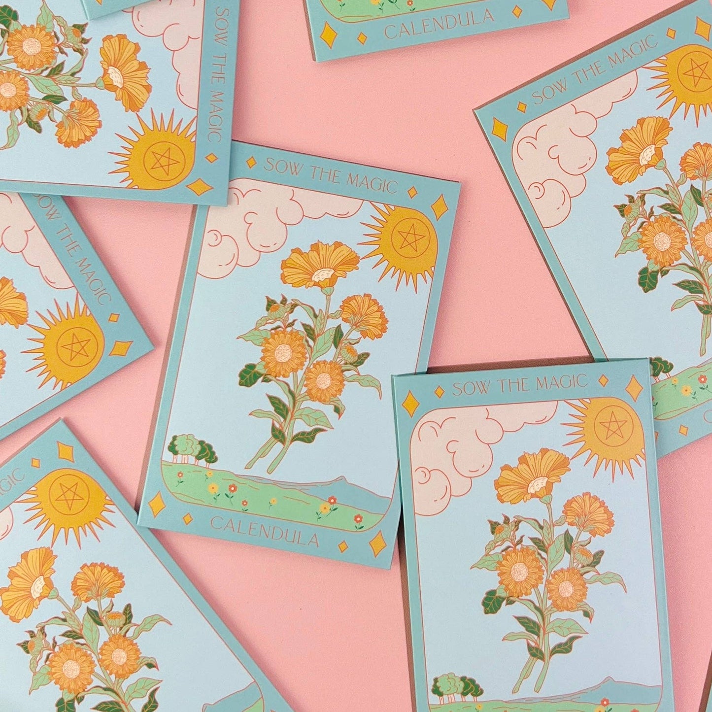 Sow the Magic Calendula Tarot Seed Packet