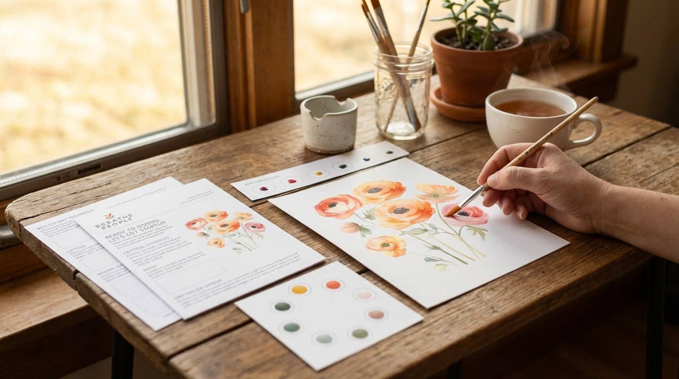 Breathe People All-In-One Watercolor Paint Set - Ranunculus Blooms