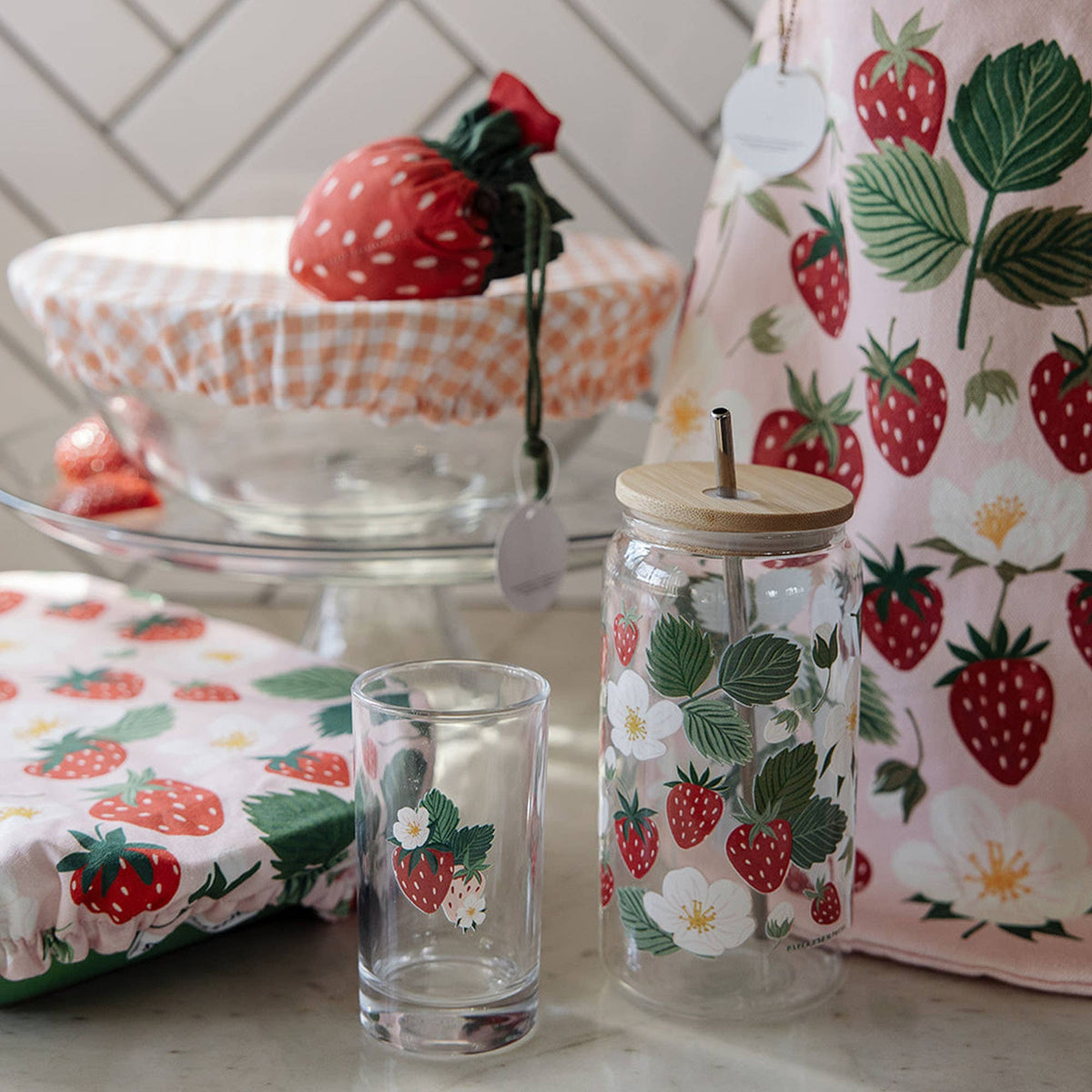 Paper Farm Press Strawberry Foldable Market Tote Bag