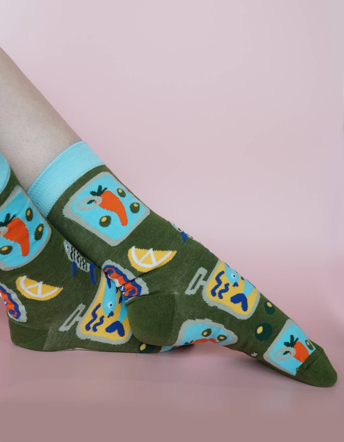 Idlewild Co. Tinned Fish 100% Cotton Women's Crew Socks