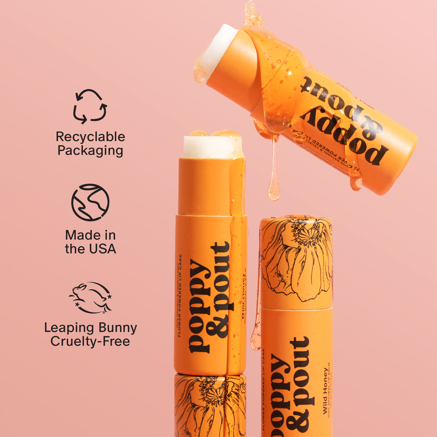 Poppy & Pout Lip Balm, Wild Honey