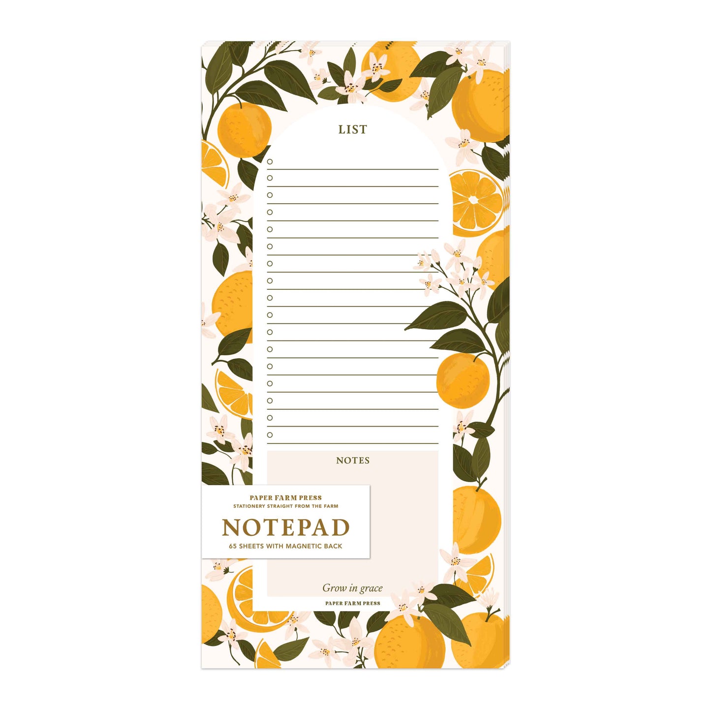 Paper Farm Press Orange Orchard Market List Notepad