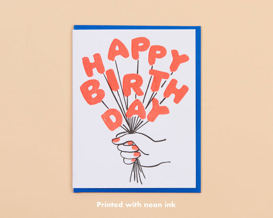 And Here We Are Happy Birthday Balloons Card