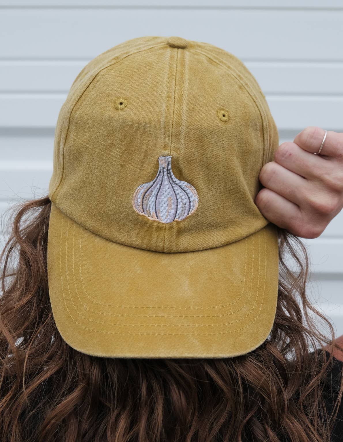 Idlewild Co. Embroidered Hat | Garlic, Washed Mustard Color