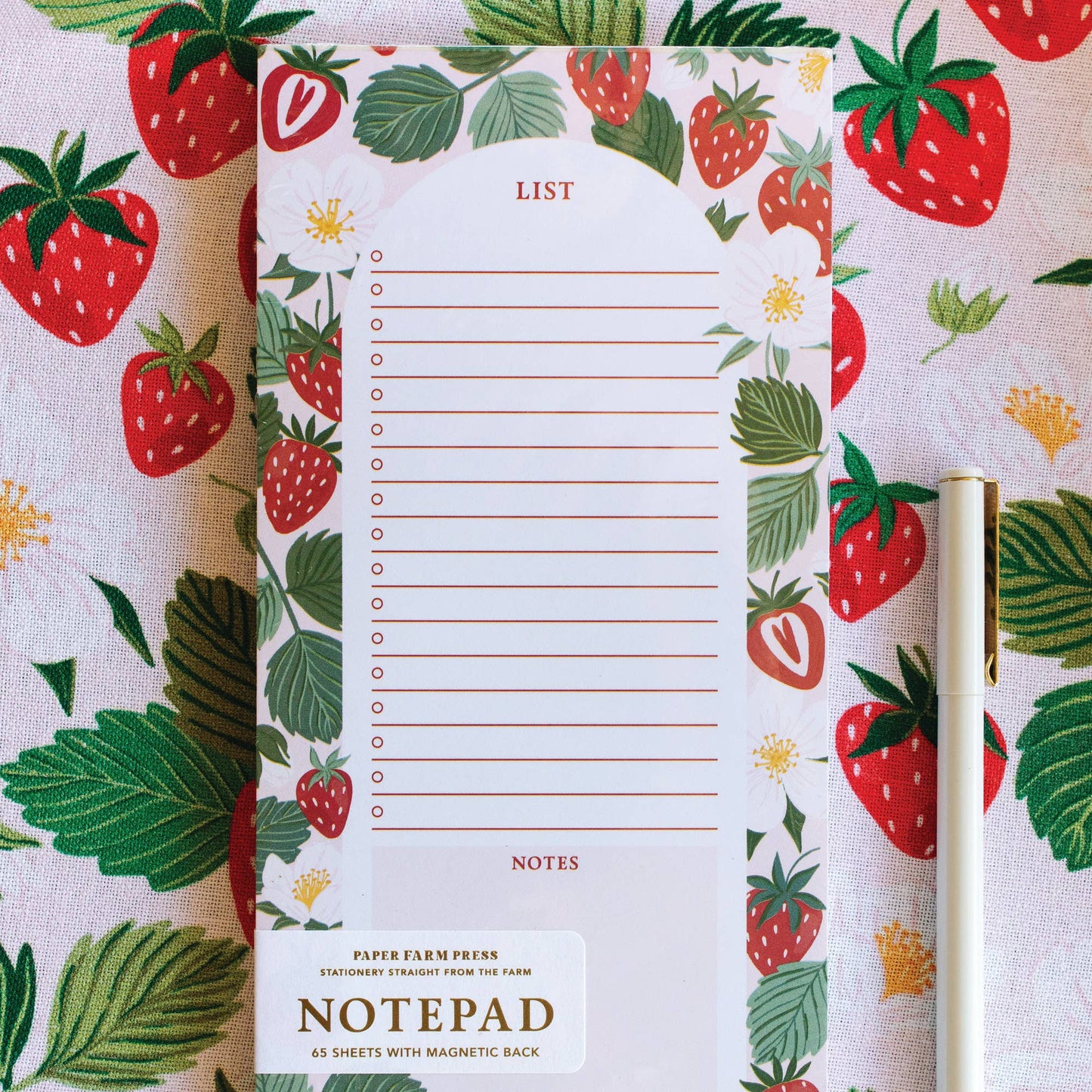 Paper Farm Press Strawberry Patch Market List Notepad
