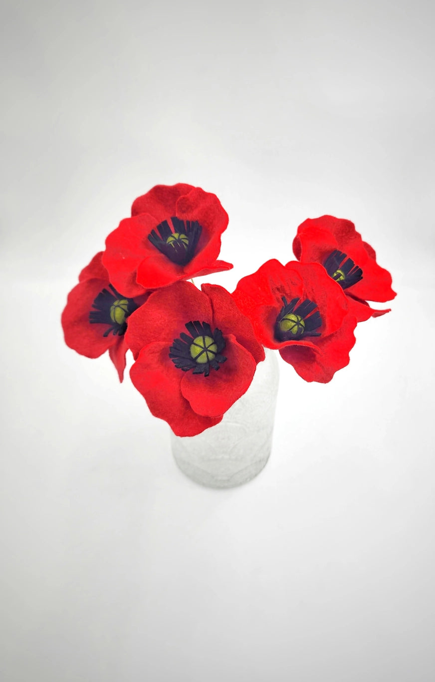 Madymae Felt Florals Felt Poppy