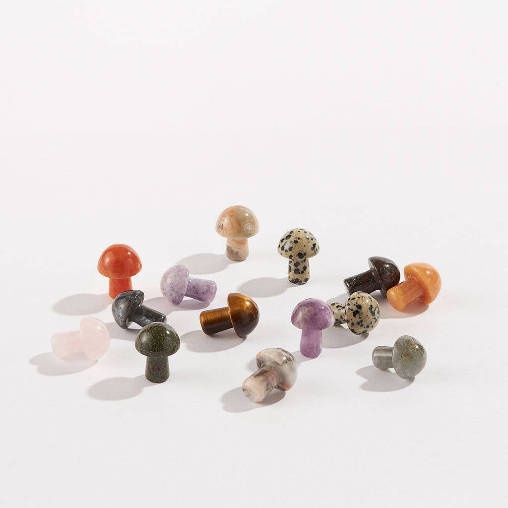 GeoCentral Assorted Carved Crystal Mini Mushrooms
