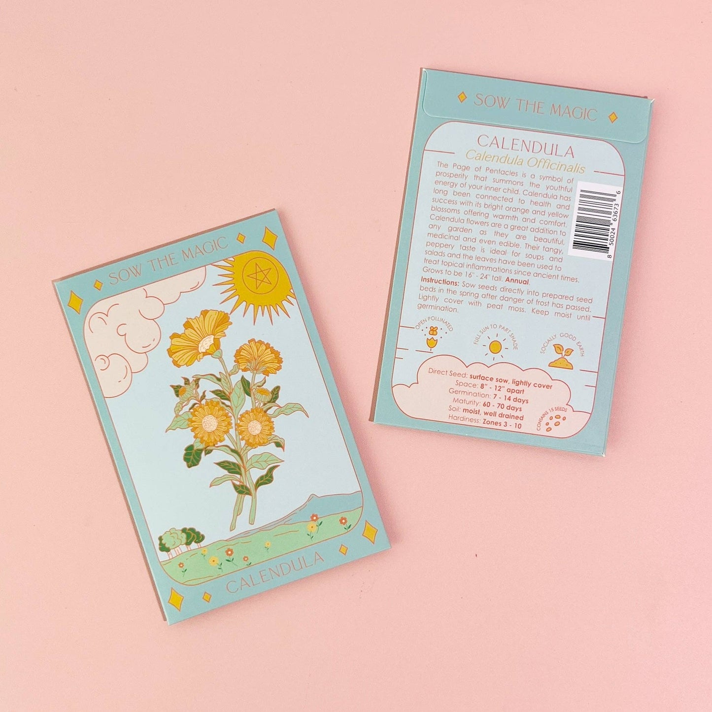 Sow the Magic Calendula Tarot Seed Packet