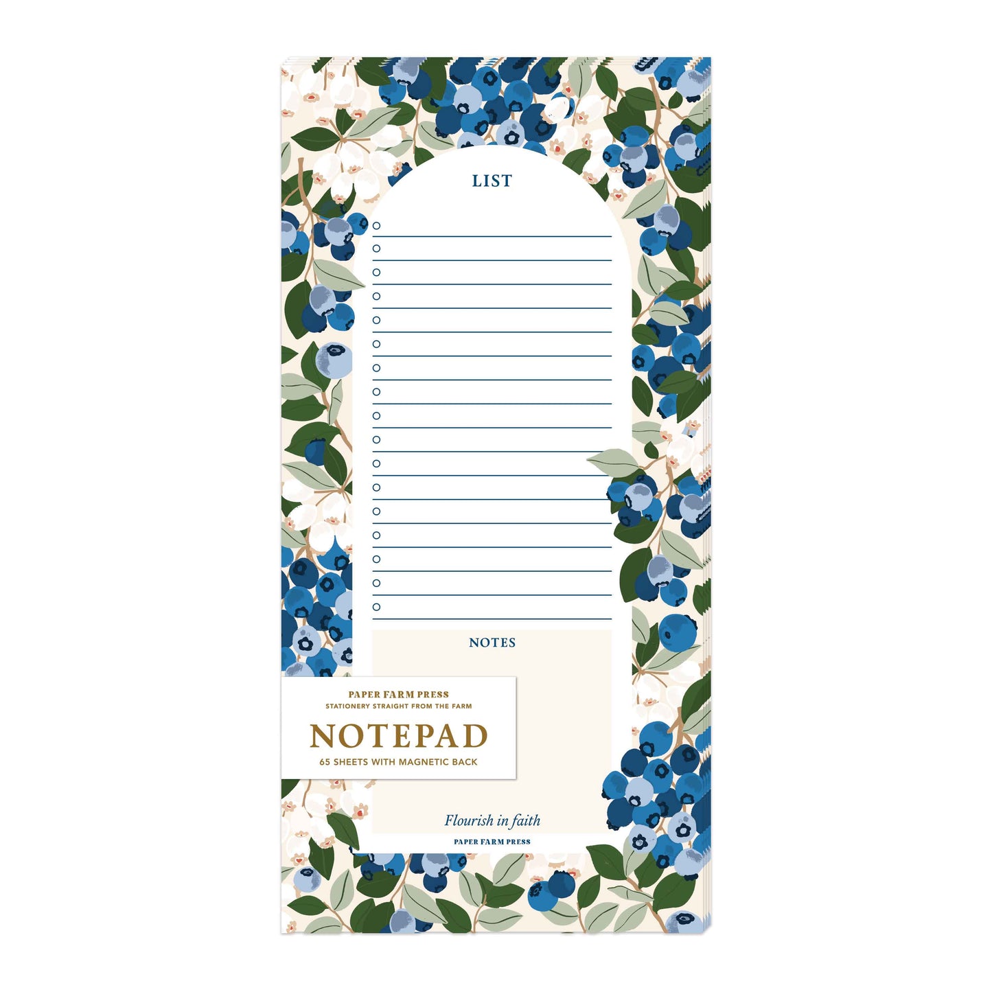 Paper Farm Press Blueberry Field Market List Notepad