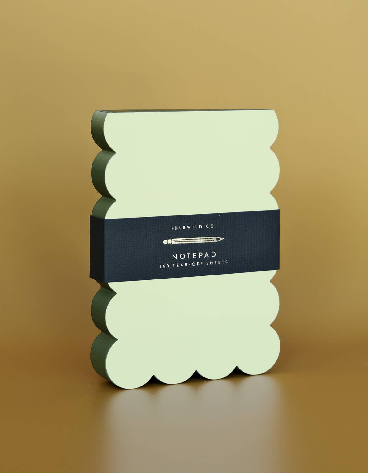 Idlewild Co. Scalloped Shaped Notepad | Chartreuse + Olive Edge