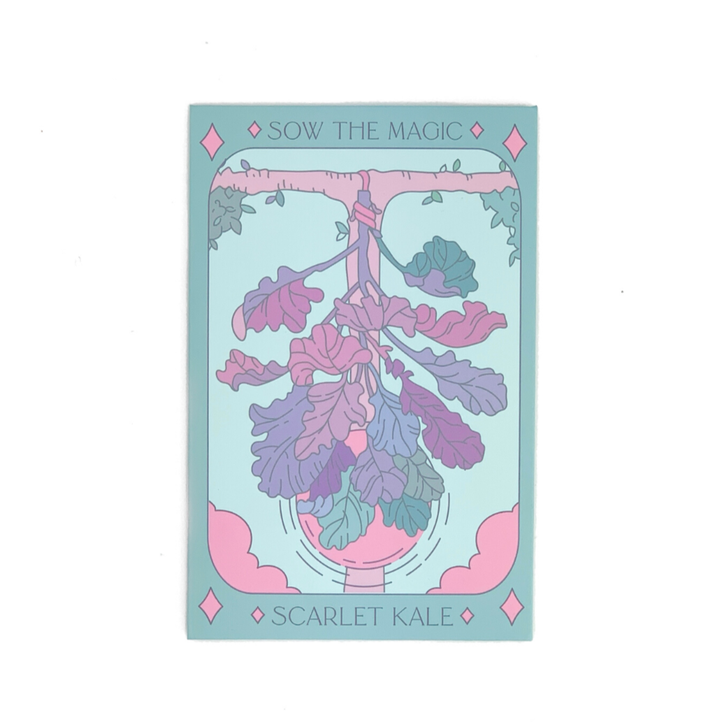 Sow the Magic Scarlet Kale Tarot Seed Packet