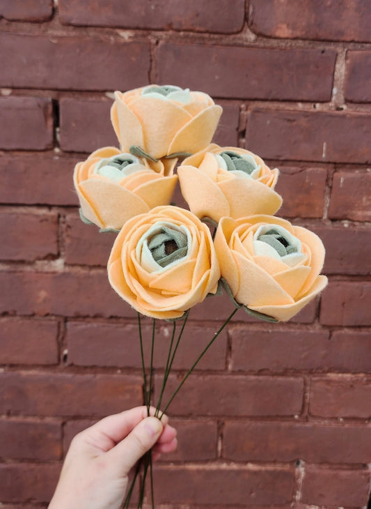 Madymae Felt Florals Felt Ranunculus