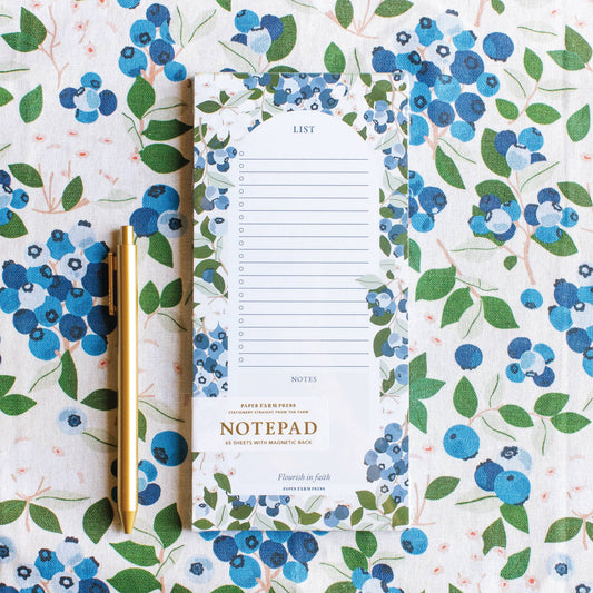 Paper Farm Press Blueberry Field Market List Notepad
