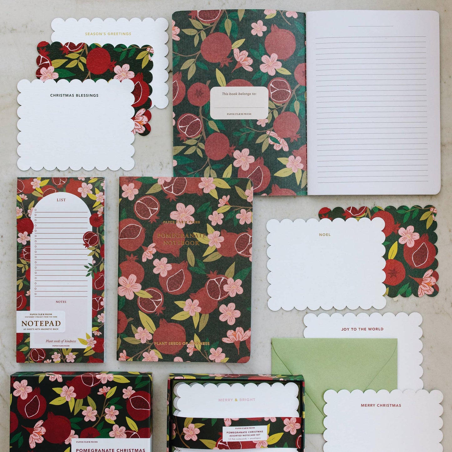 Paper Farm Press Pomegranate Market List Notepad