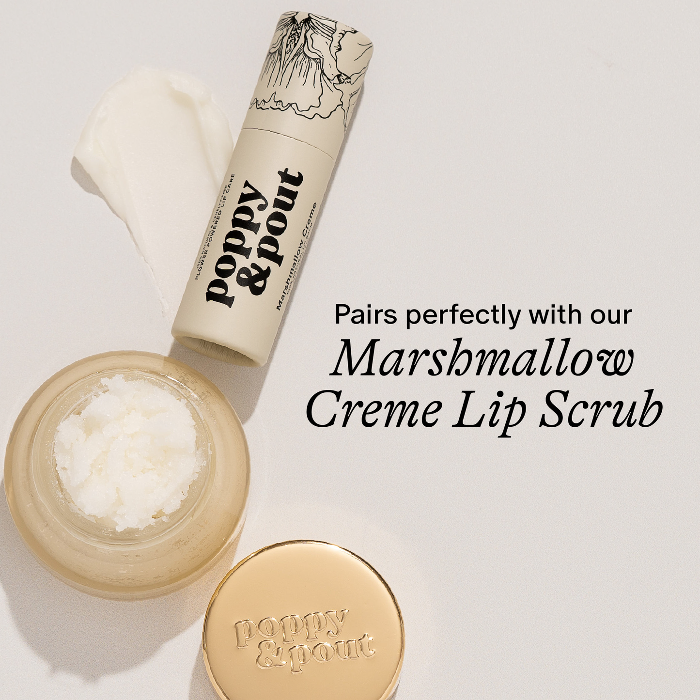 Poppy & Pout Lip Balm, Marshmallow Creme