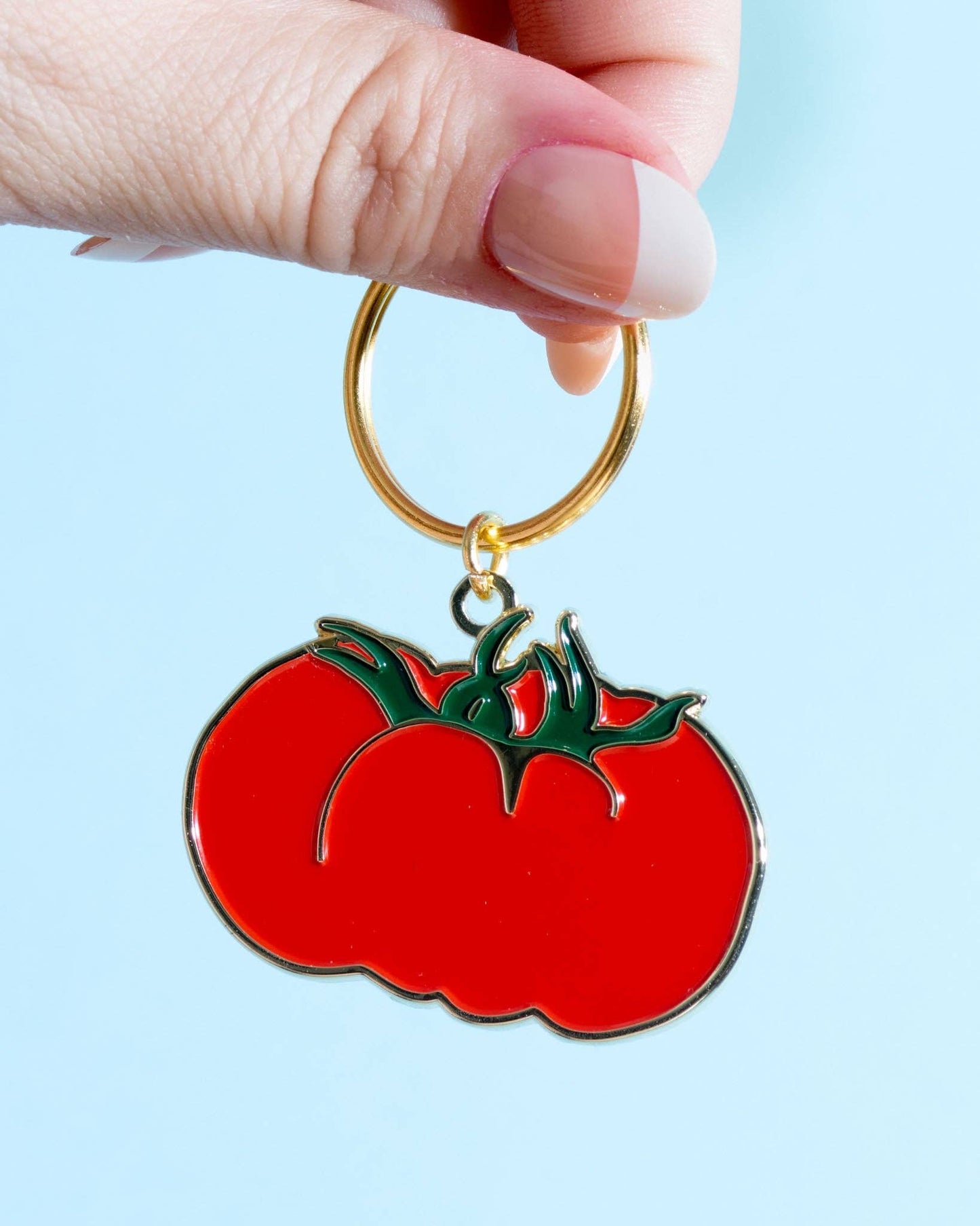 And Here We Are Enamel Keychain & Bag Charm Heirloom Tomato