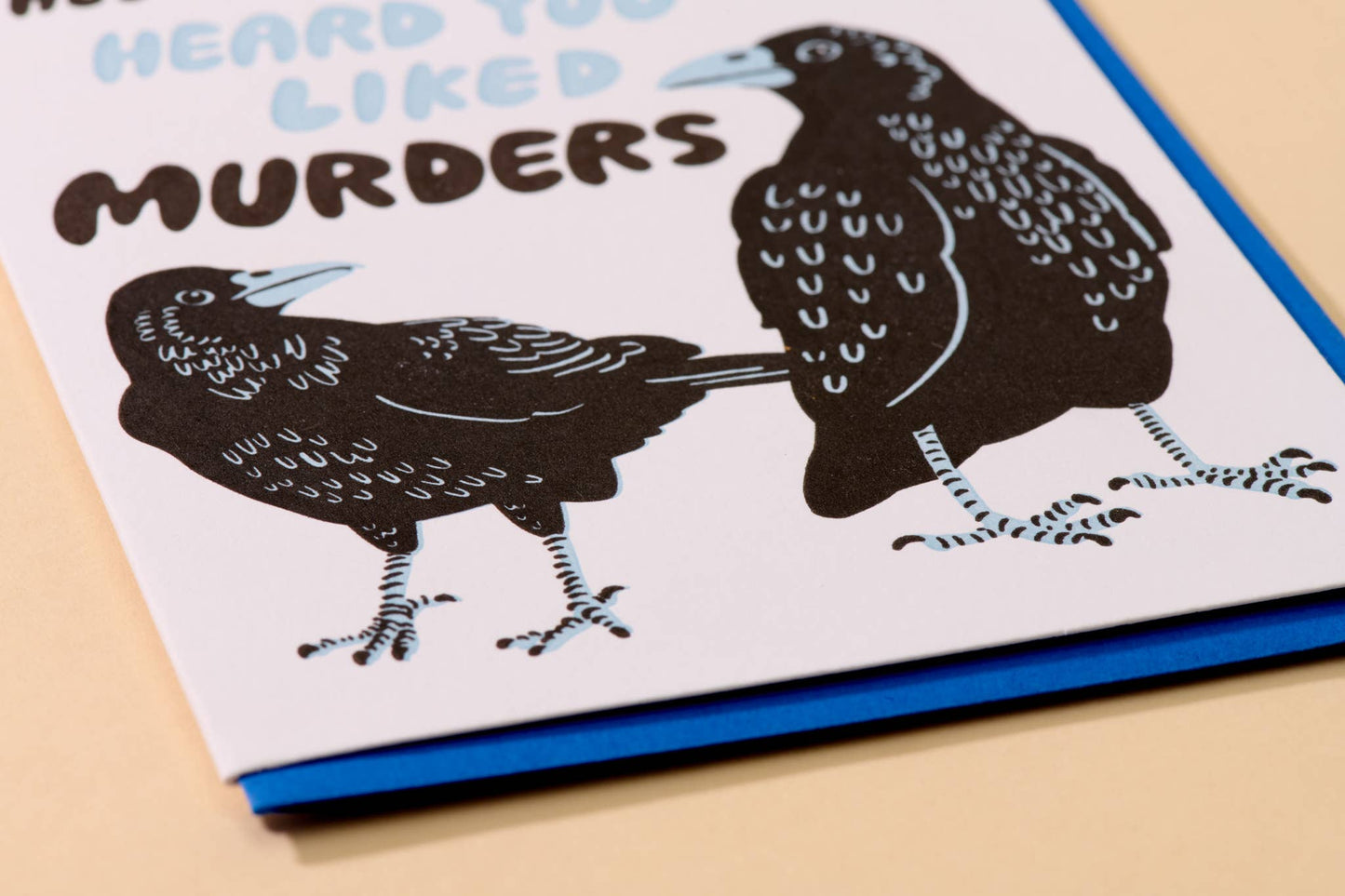 And Here We Are Letterpress Card Murder Crows
