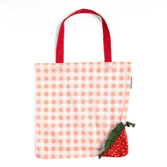 Paper Farm Press Strawberry Foldable Market Tote Bag