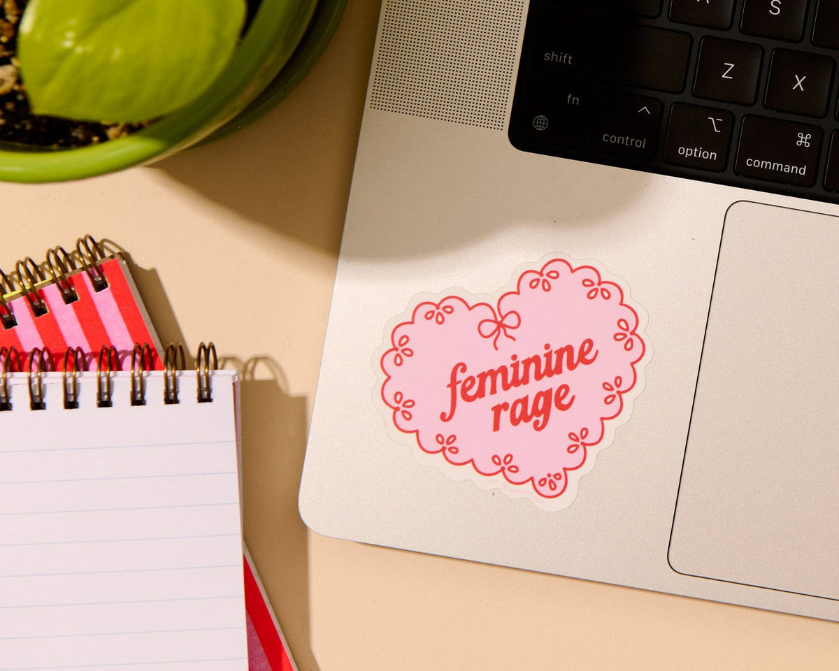 And Here We Are Vinyl Sticker Feminine Rage