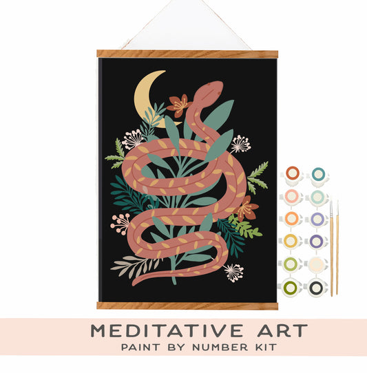 Breathe People Floral Snake Meditative Art Paint by Numbers