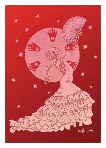 Laura Clay Art Hasta la Muerte Rosa Print
