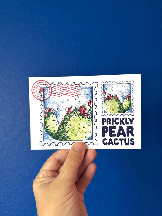 Where’d The Wild Things Go Prickly Pear Cactus Postcard