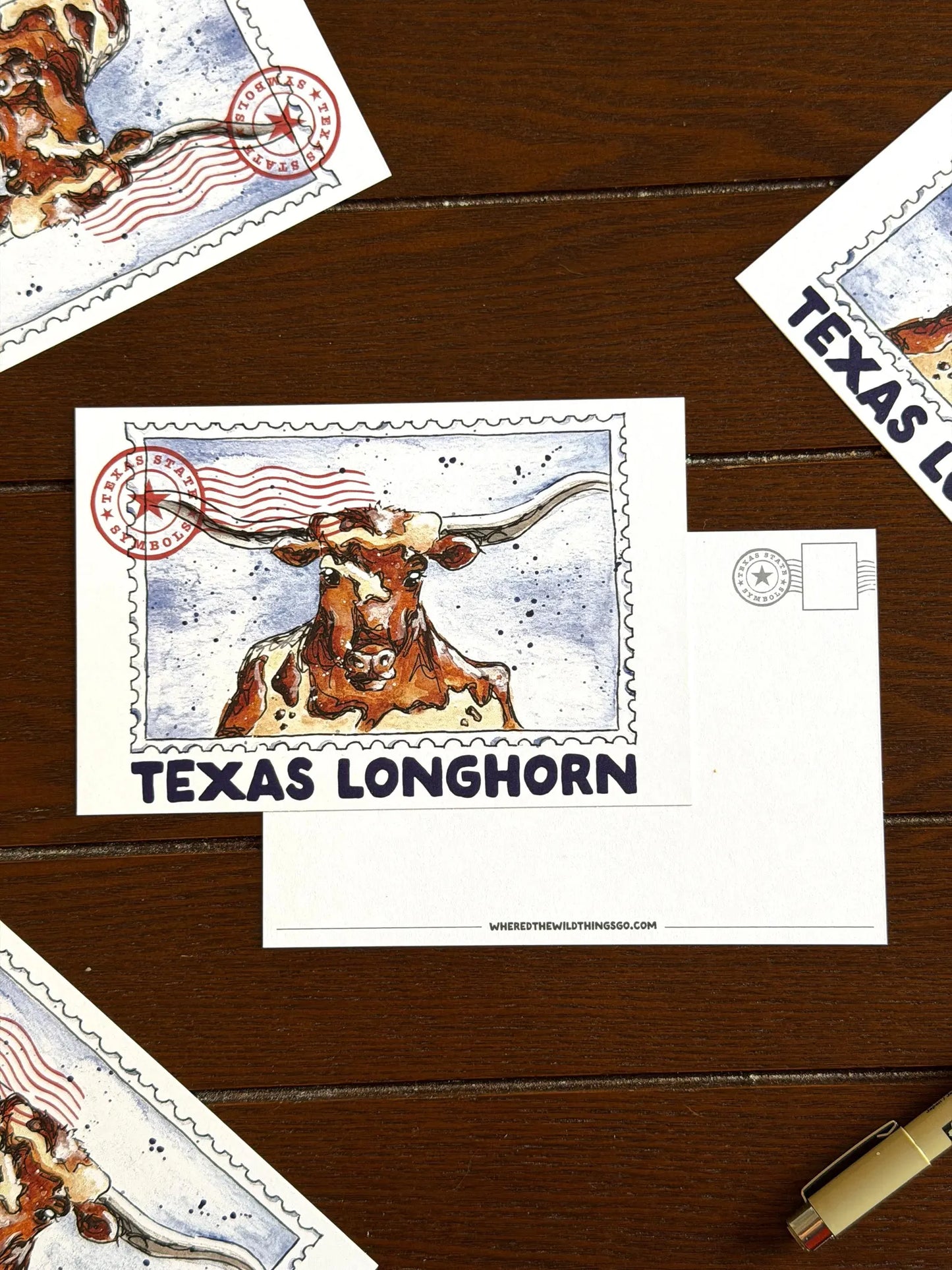 Where’d The Wild Things Go Texas Longhorn Postcard