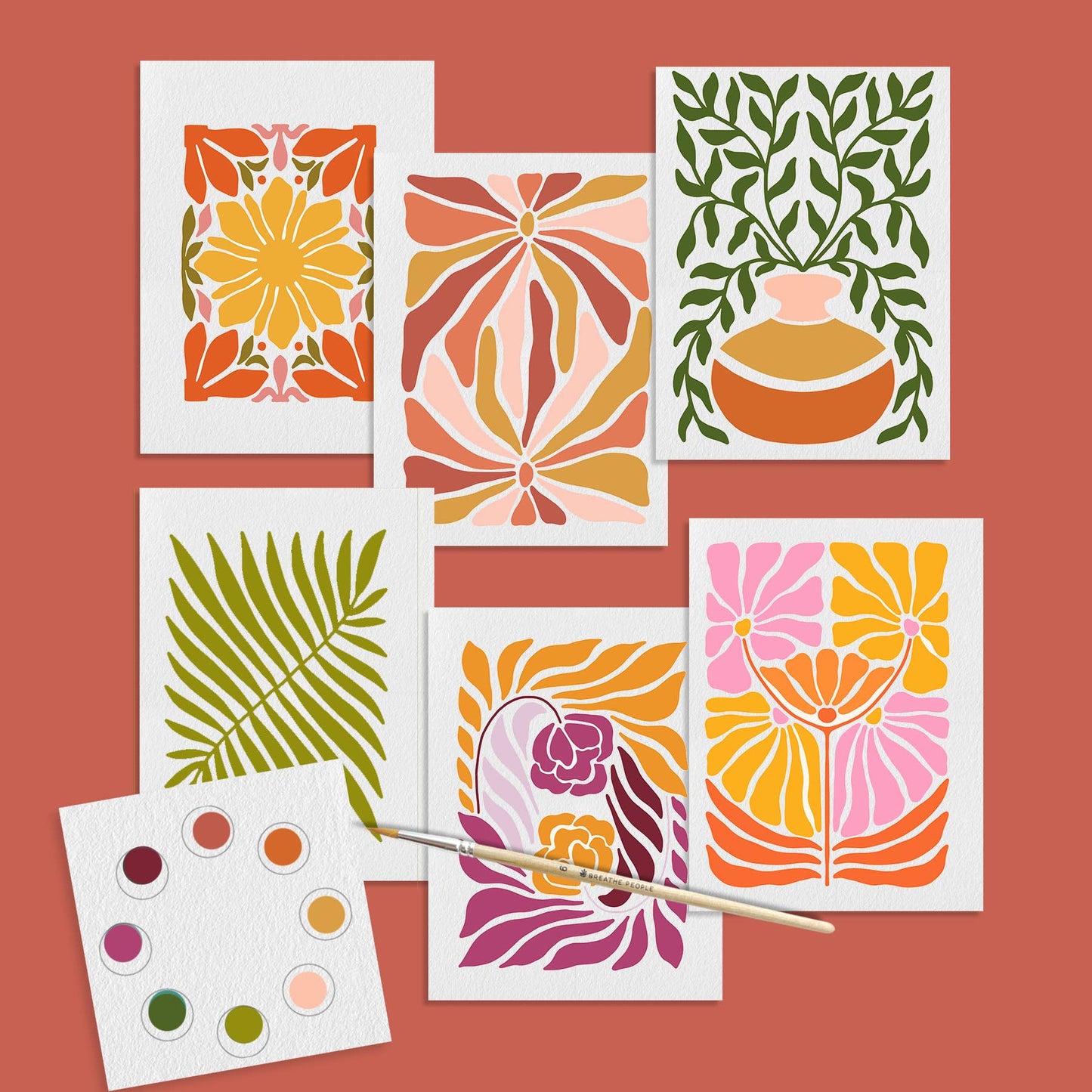 Breathe People All in One Watercolor Prints/ Postcards : Abstract Flowers