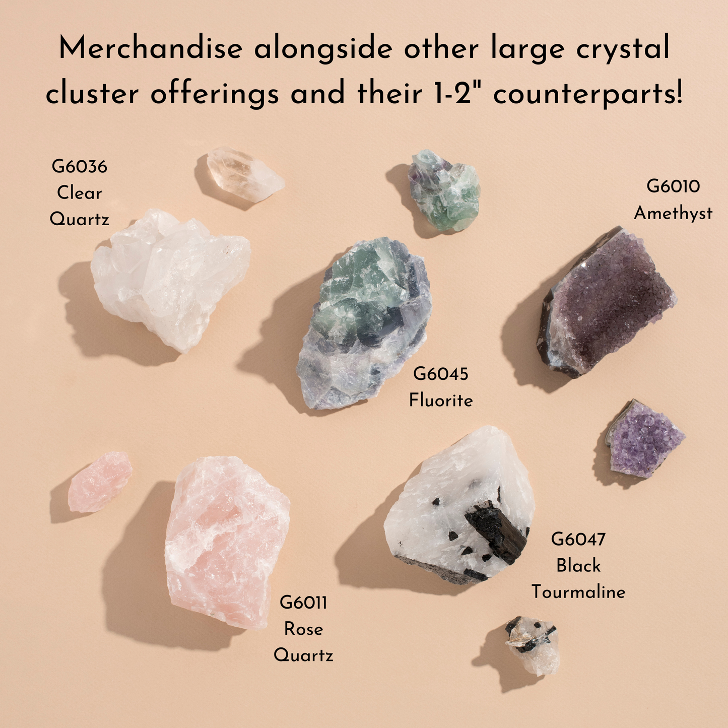 GeoCentral Rose Quartz Clusters (3" - 4")