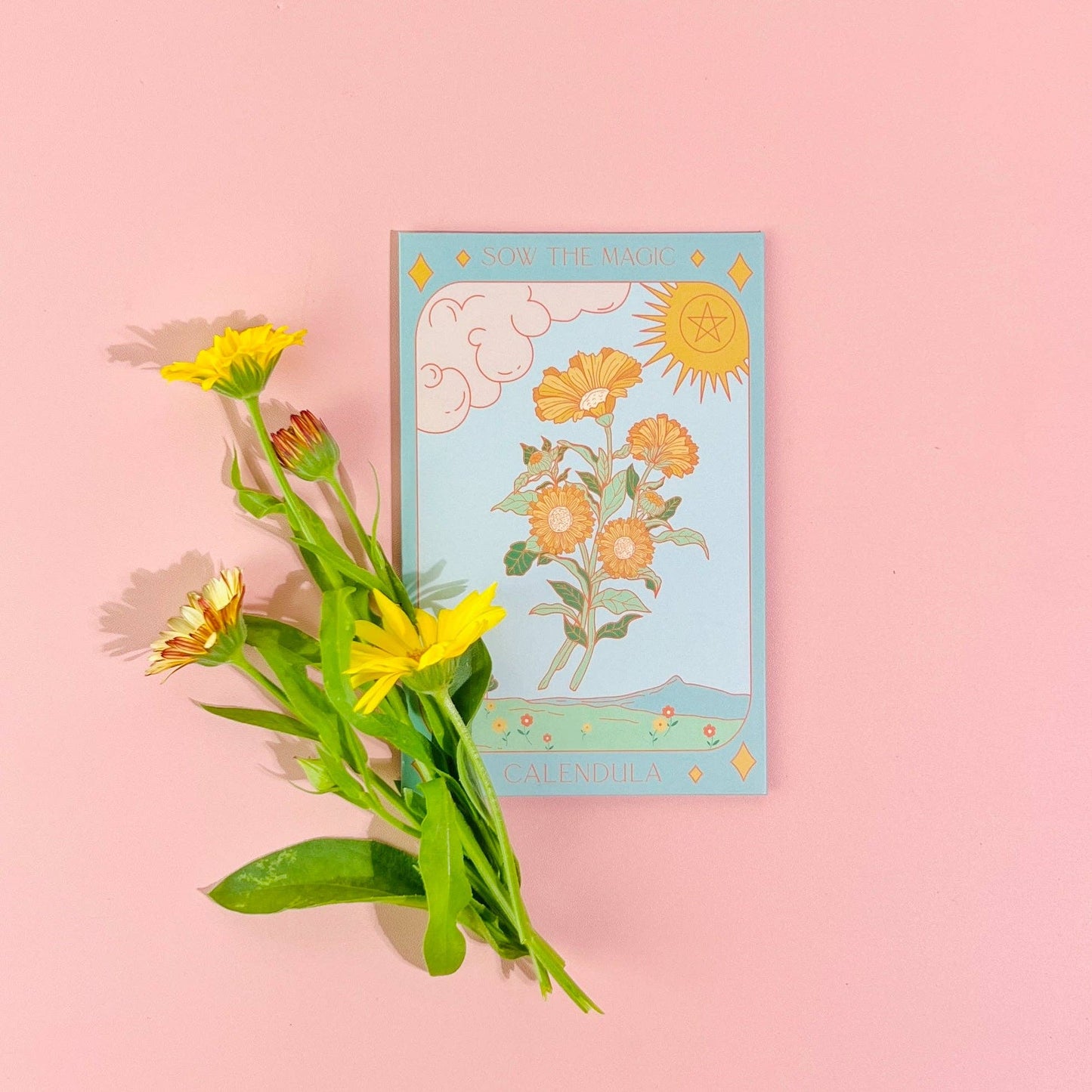 Sow the Magic Calendula Tarot Seed Packet