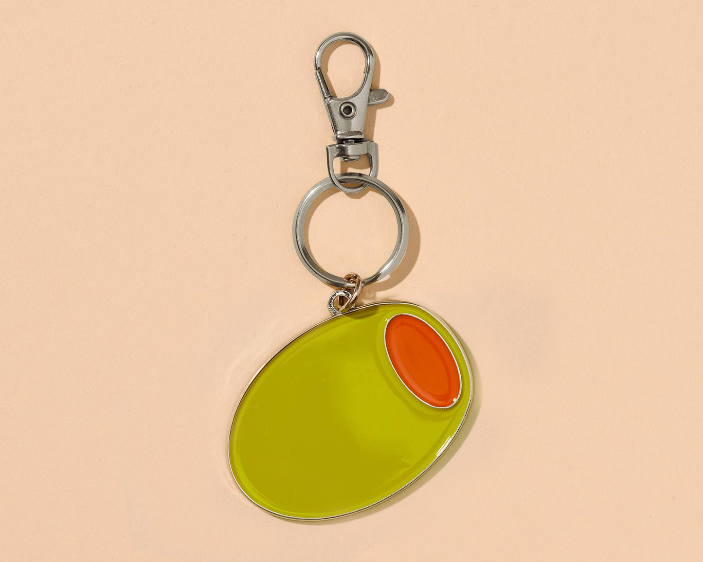And Here We Are Enamel Keychain & Bag Charm Martini Olive