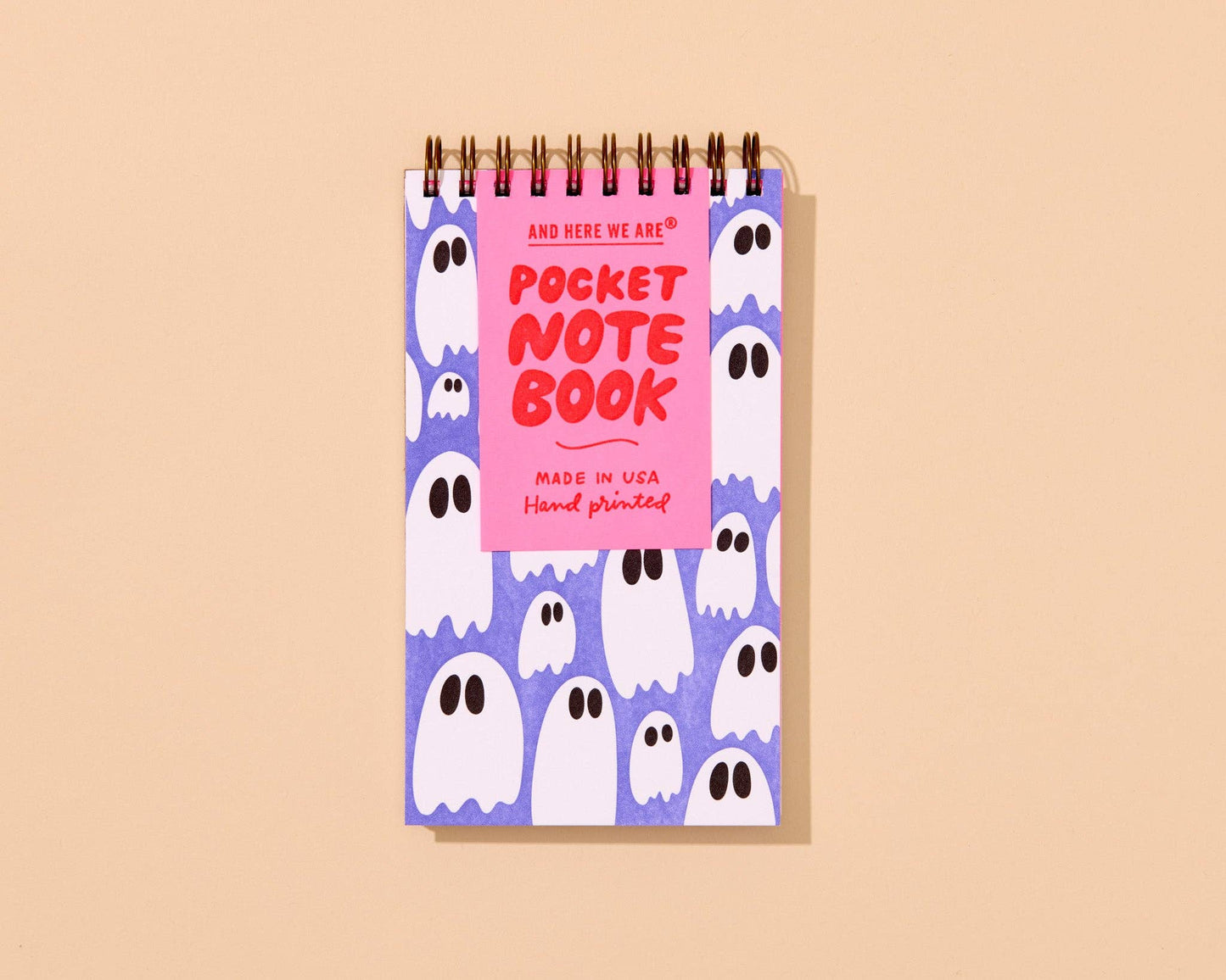 And Here We Are Letterpress Small Spiral Notebook Ghosts + Ghouls