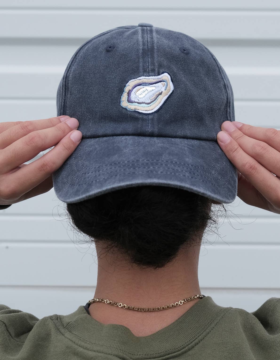 Idlewild Co. Embroidered Hat | Oyster, Washed Navy Color