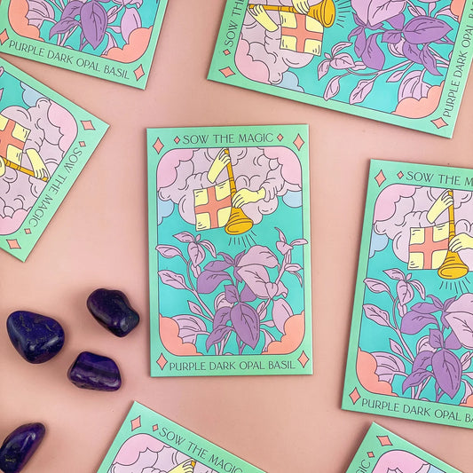 Sow the Magic Purple Dark Opal Basil Tarot Seed Packet