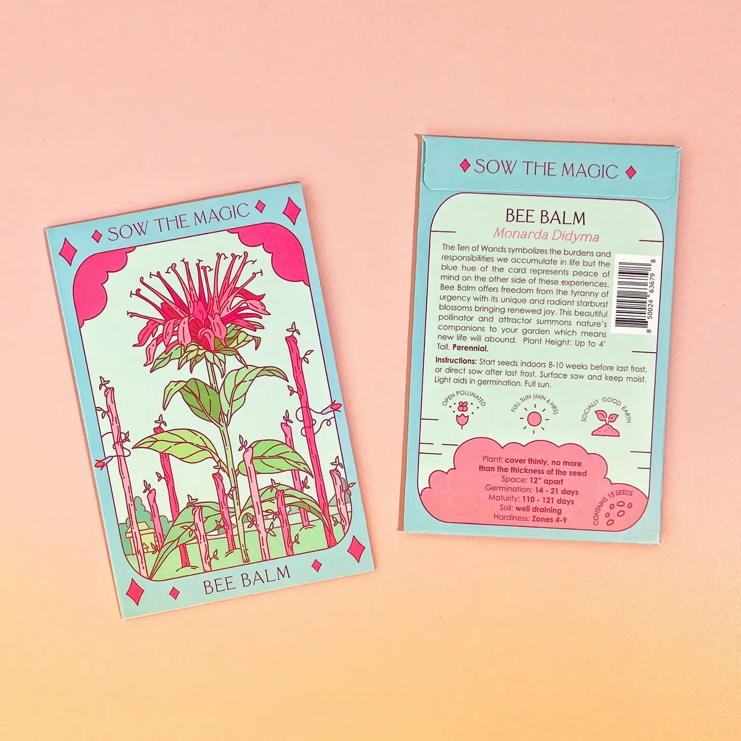 Sow the Magic Bee Balm Tarot Seed Packet