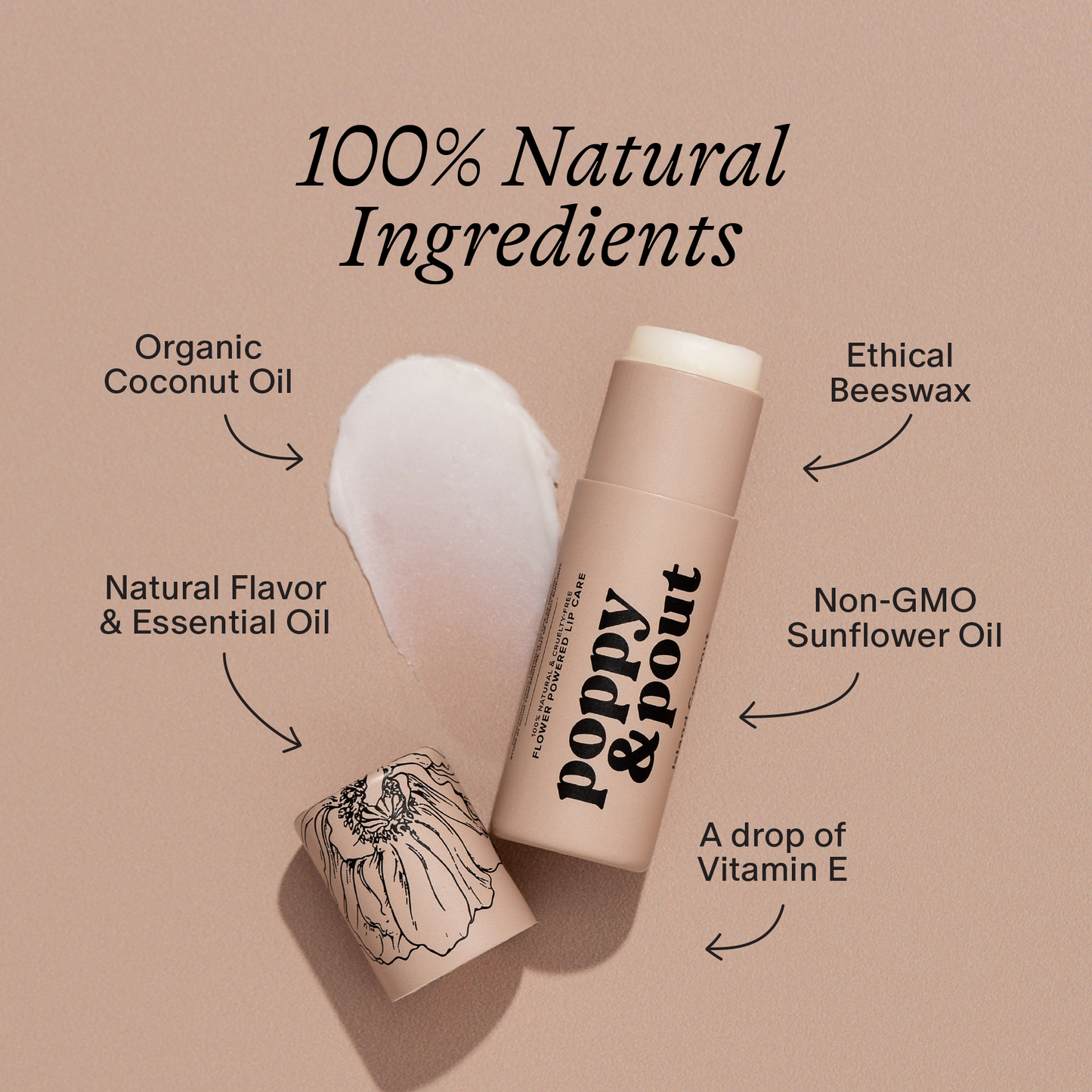 Poppy & Pout Lip Balm, Island Coconut