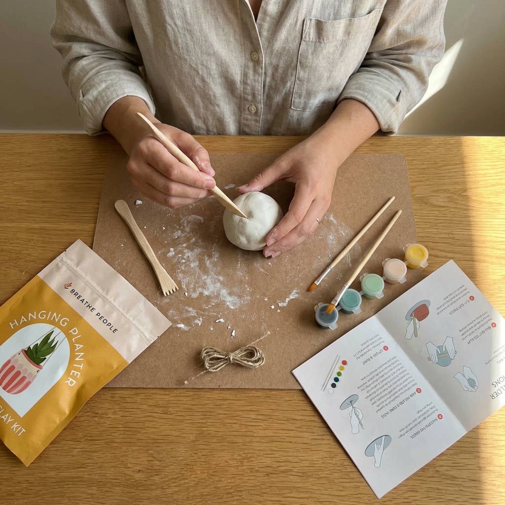 Breathe People DIY Air Dry Clay Kit- Make Your Own Hanging Plant Pot