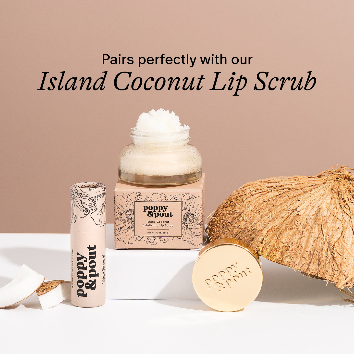 Poppy & Pout Lip Balm, Island Coconut